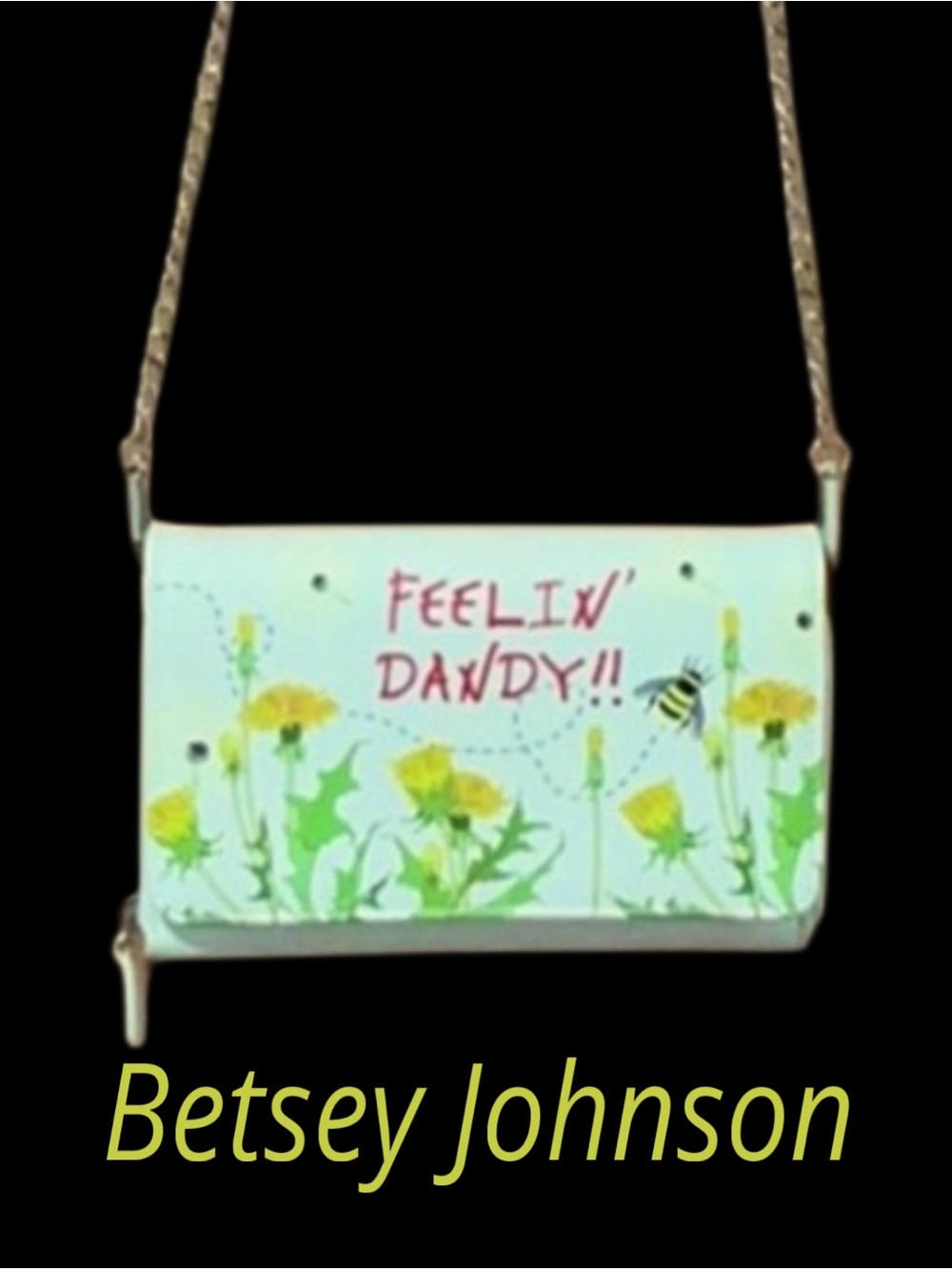BETSEY JOHNSON  Feelin Dandy Off-White Crossbody Clutch Dandelion Design